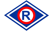 Logo policji drogowej - romb z literą R