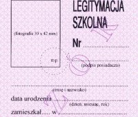 fotografia wzoru niewypełnionej legitymacji szkolnej