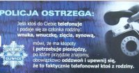 Ulotka policyjna, widoczny telefon stacjonarny