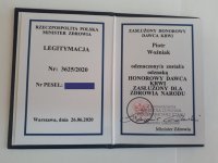 Legitymacja do odznaczenia.
