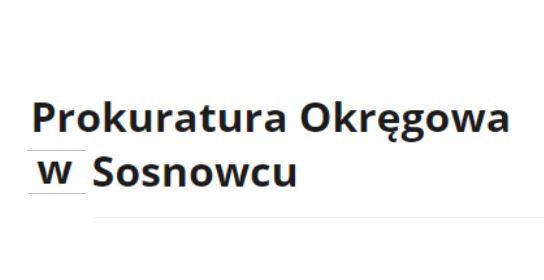 Napis Prokuratura Okręgowa w Sosnowcu
