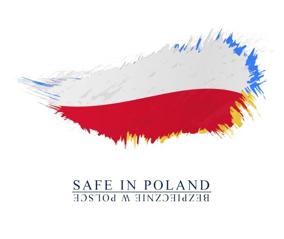 Grafika przedstawiająca flagi polski i ukrainy