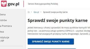 witryna rządowa - grafika przedstawiająca stronę do sprawdzenia ilości punktów karnych