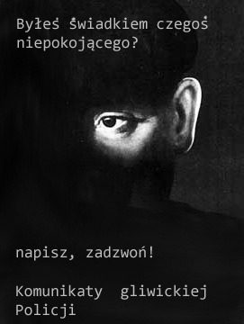 Plakat z napisem - byłeś świadkiem czegoś niepokojącego i wizerunek mężczyzny patrzącego z za przeszkody