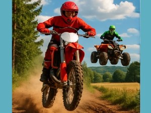 Motocykl i Quad podczas przejazdu v- awatar.