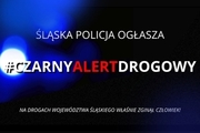 Grafika z napisem &quot;Czarny alert drogowy&quot;