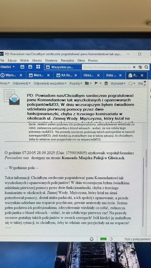 Treść podziękowań