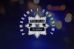 Gwiazda Policji na granatowym tle