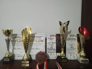 Puchary i dyplomy zwycięzcy zawodów fitness i kulturystyki