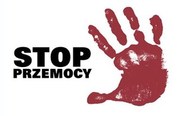 Awatar - czerwona dłoń z napisem stop przemocy.