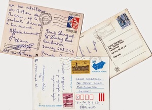 Pocztówki zebrane przez mężczyznę w ramach akcji