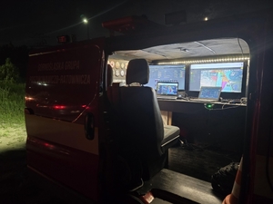 Na zdjęciu widoczny wóz dowodzenia Górnośląskiej Grupy Poszukiwawczo-Ratowniczej