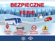 Plansza z napisem BEZPIECZNE FERIE