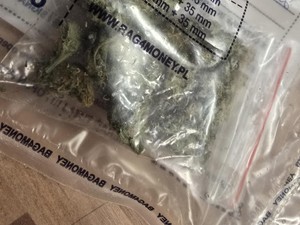 Na zdjęciu marihuana w woreczku