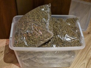 W plastikowej kuwecie leżą torby foliowe z narkotykami