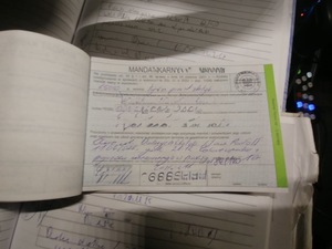 mandat z zamazanymi danymi, na kwotę 1500 złotych