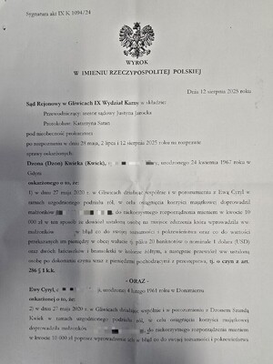 Wyrok Sądu Rejonowego w Gliwicach