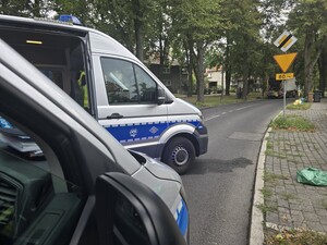 Zdjęcie z obsługi wypadku drogowego Gliwice ul. Mickiewicza